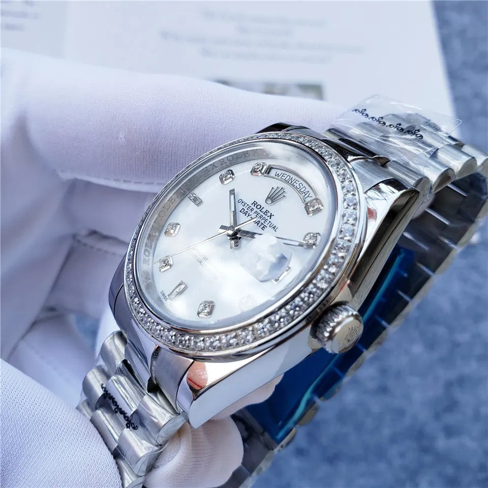 Rolex Day-Date White Diamond - Hình 4