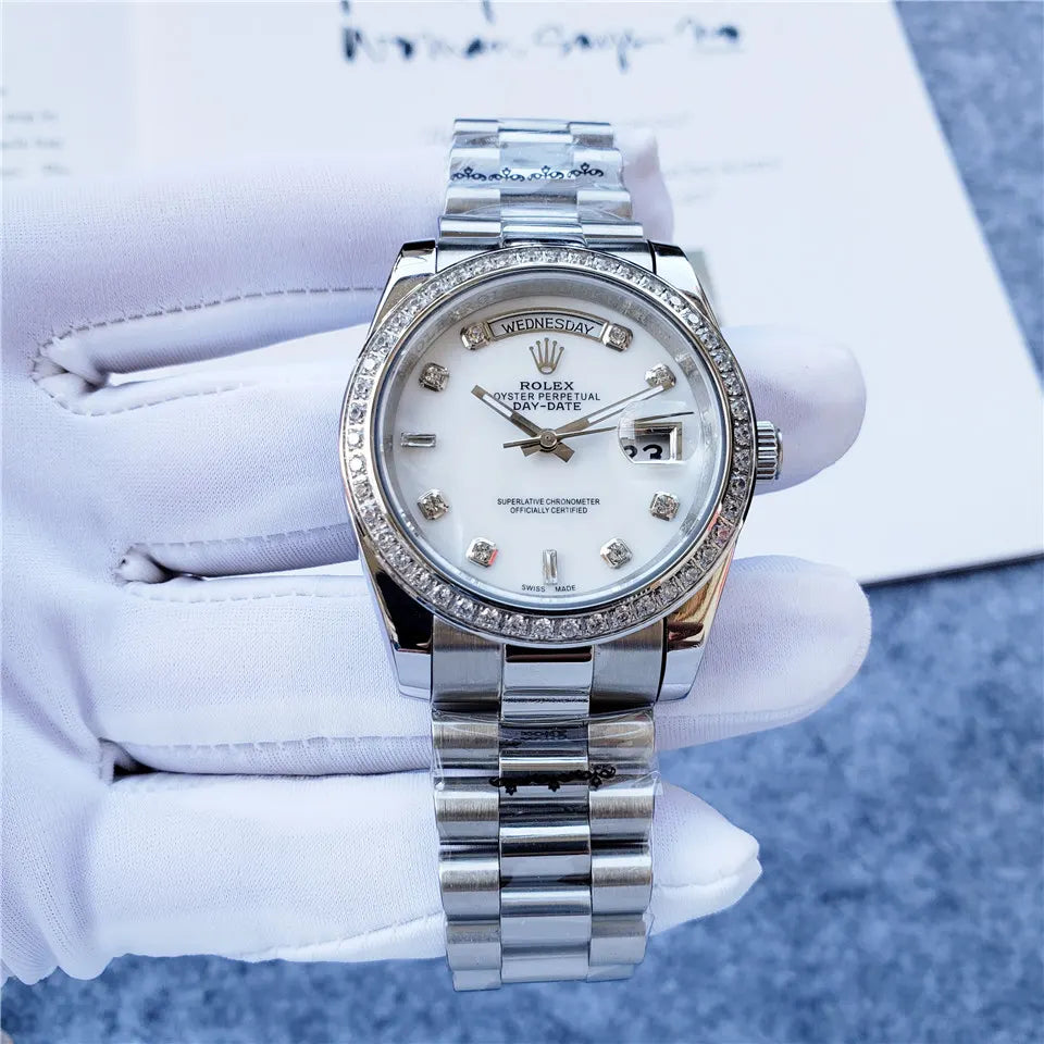 Rolex Day-Date White Diamond - Hình 5