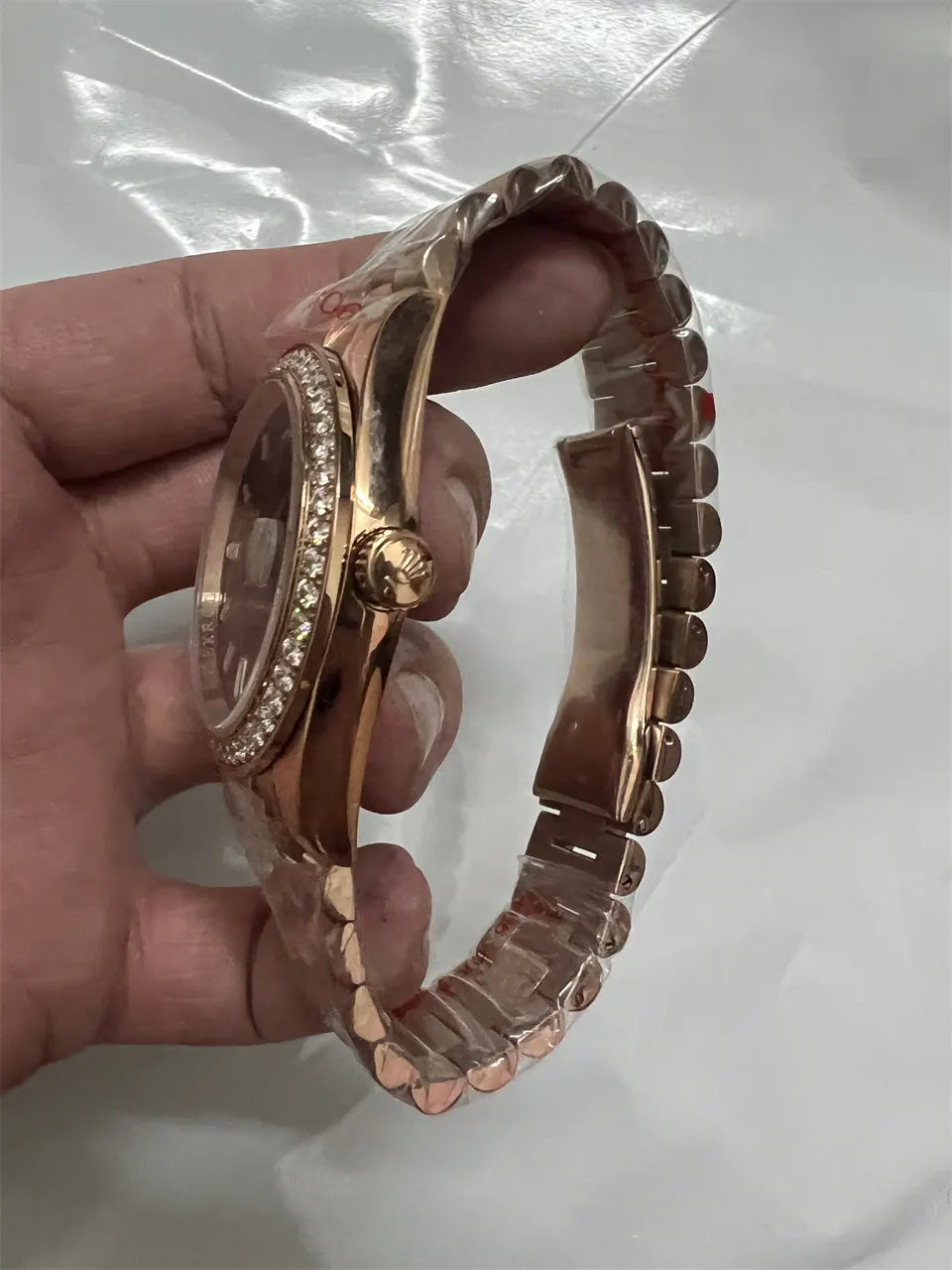 black Rolex Rose Gold Day-Date - Hình 2