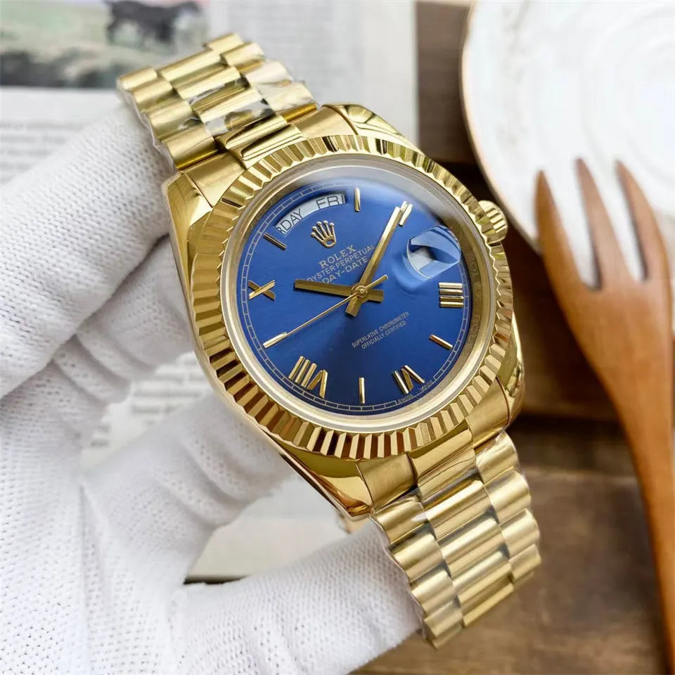 Rolex Day-Date Gold Blue president - Hình 2