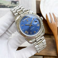 stainless Rolex Day-Date Blue Dial