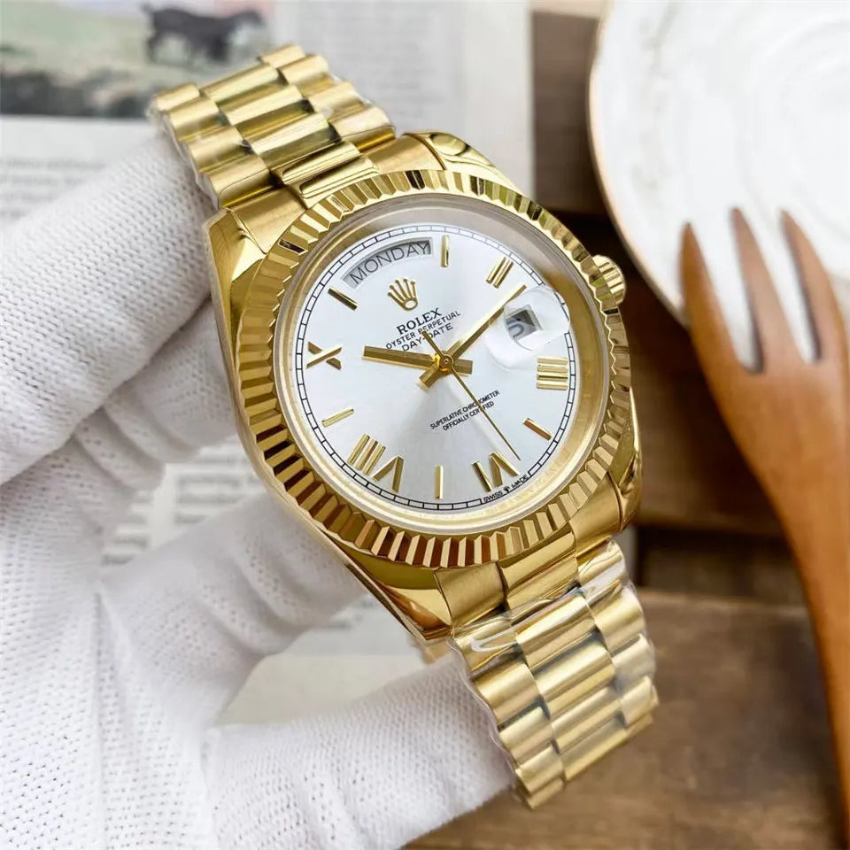 Rolex Day-Date 40 Gold White Dial - Hình 3