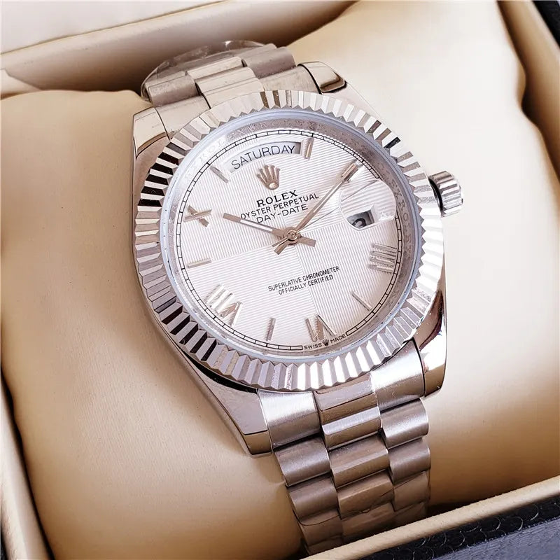 oyster Rolex Day-Date Silver Dial - Hình 4