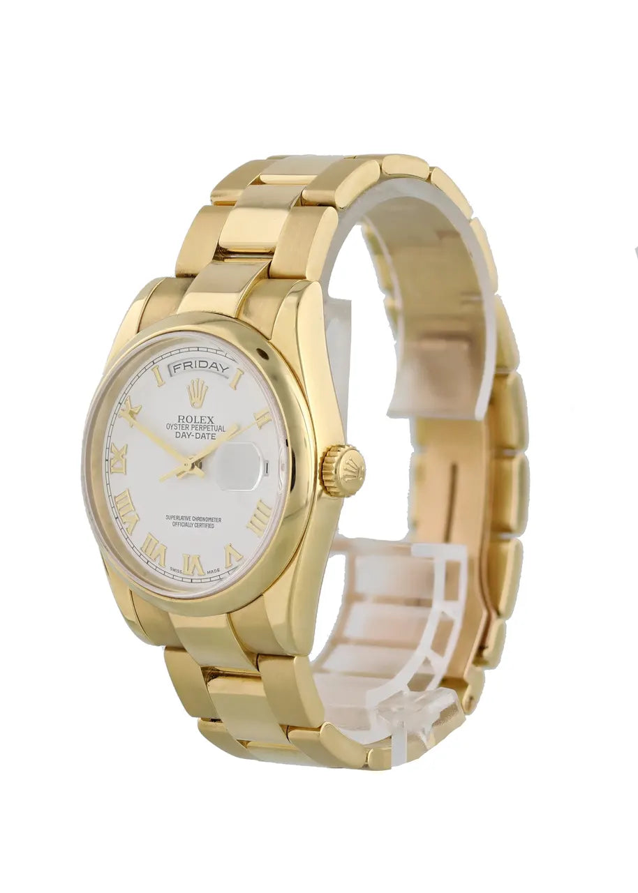 white roman Rolex Day-Date Gold - Hình 3
