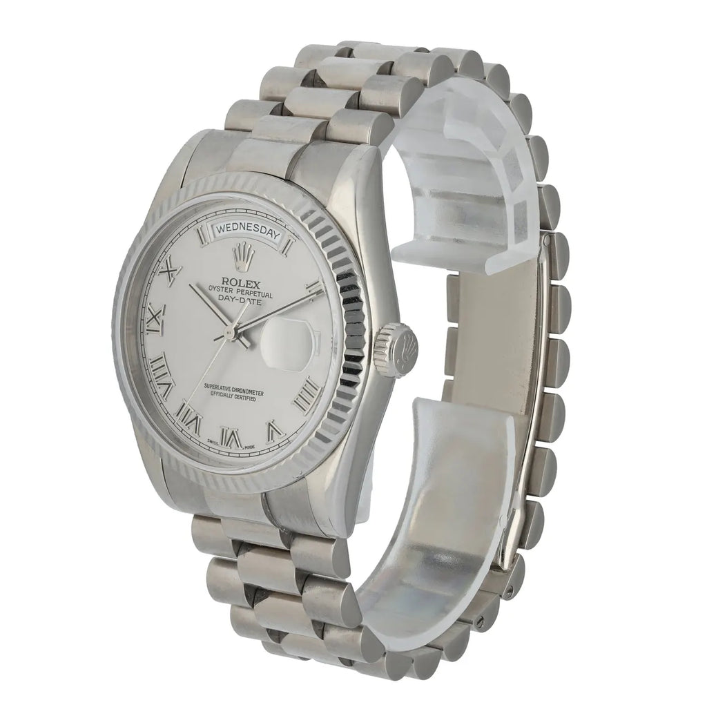 stainless steel Rolex Day-Date Silver Dial - Hình 2