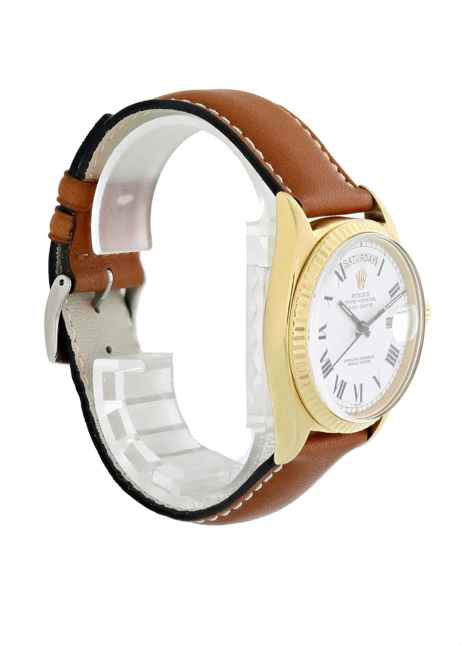 white Rolex Gold Leather Day-Date - Hình 2