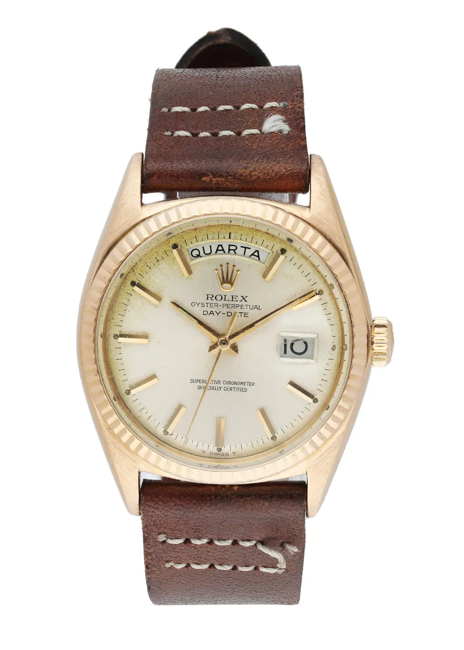 champagne Rolex Day-Date Gold Brown Leather