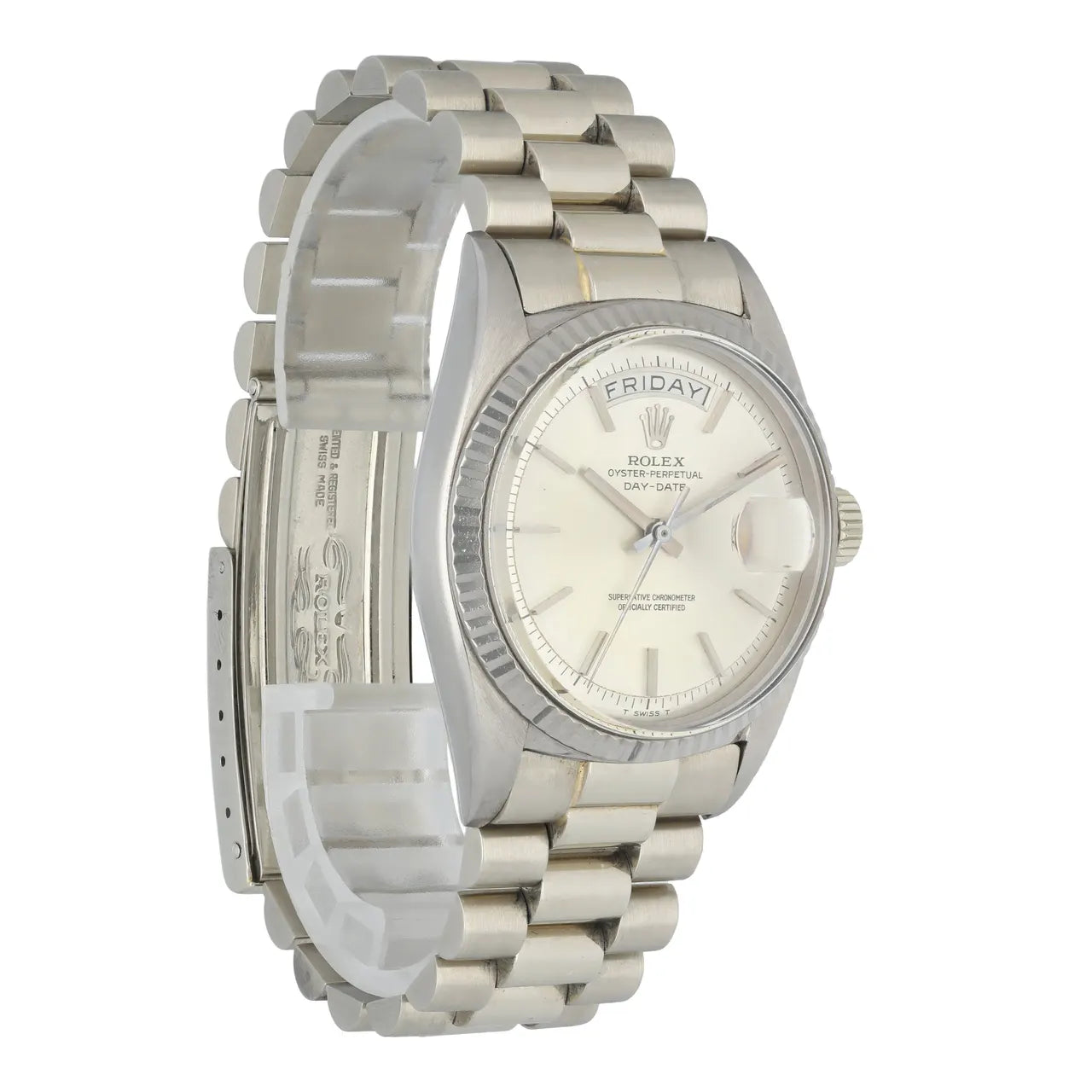 stainless steel Rolex Day-Date Silver Dial - Hình 3