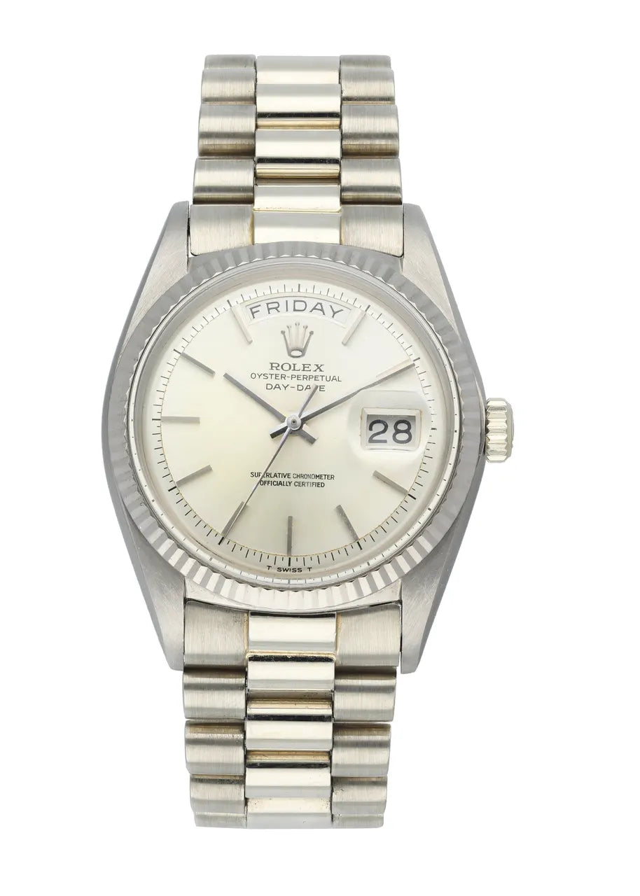stainless steel Rolex Day-Date Silver Dial