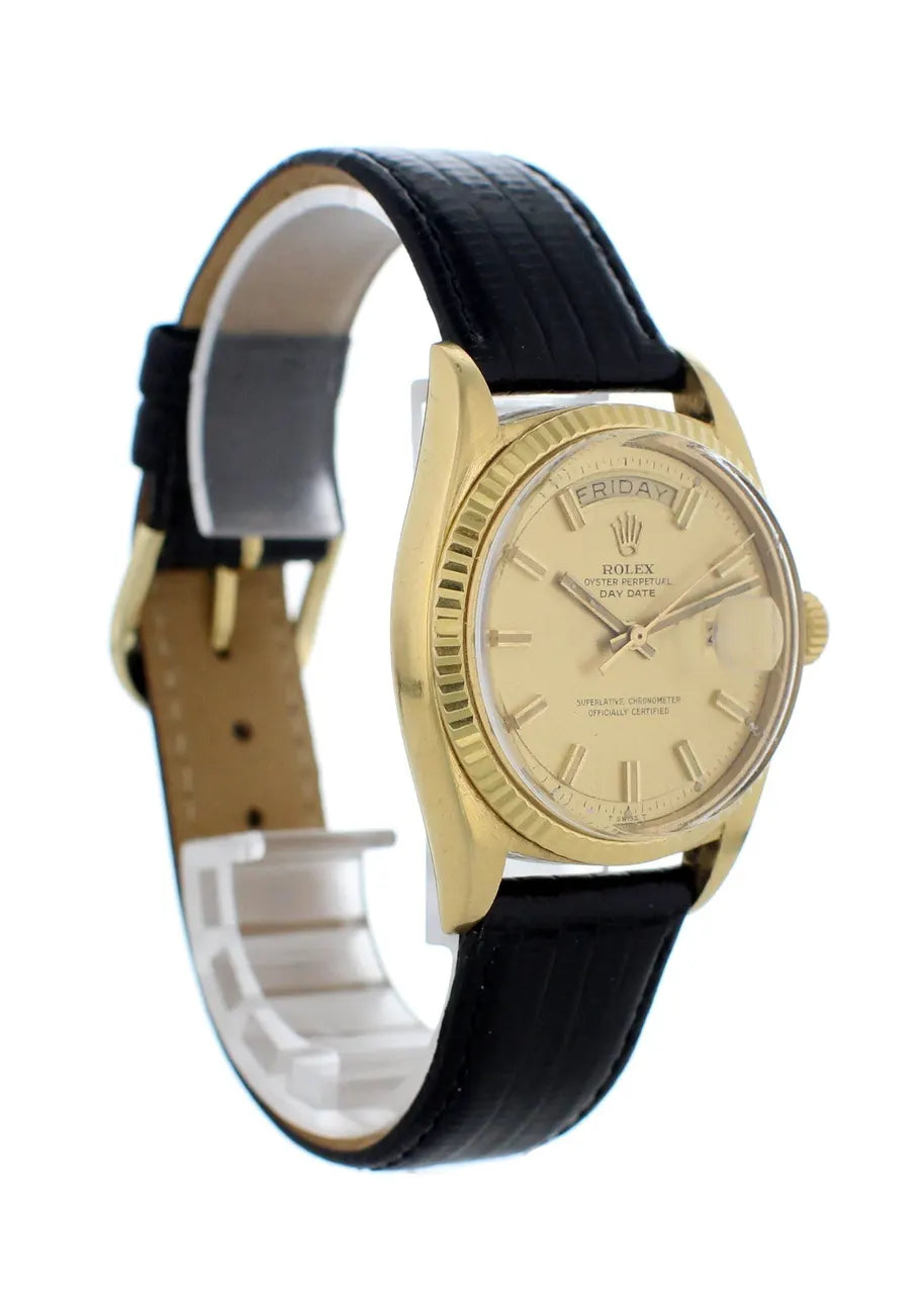 black Rolex Day-Date Gold Champagne Dial - Hình 4