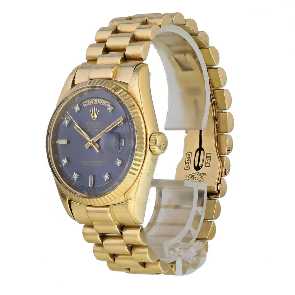 Rolex Day-Date 36 Gold Blue Diamond - Hình 5