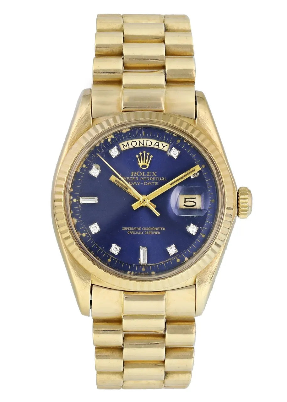Rolex Day-Date 36 Gold Blue Diamond - Hình 3