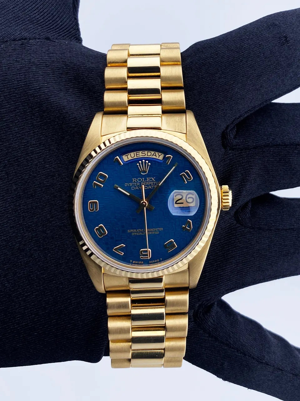 Rolex Day-Date Blue Dial Gold - Hình 2