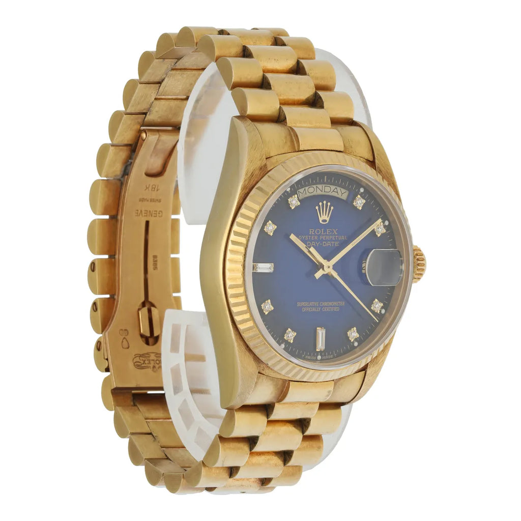 Rolex Gold Blue Diamond Day-Date - Hình 4