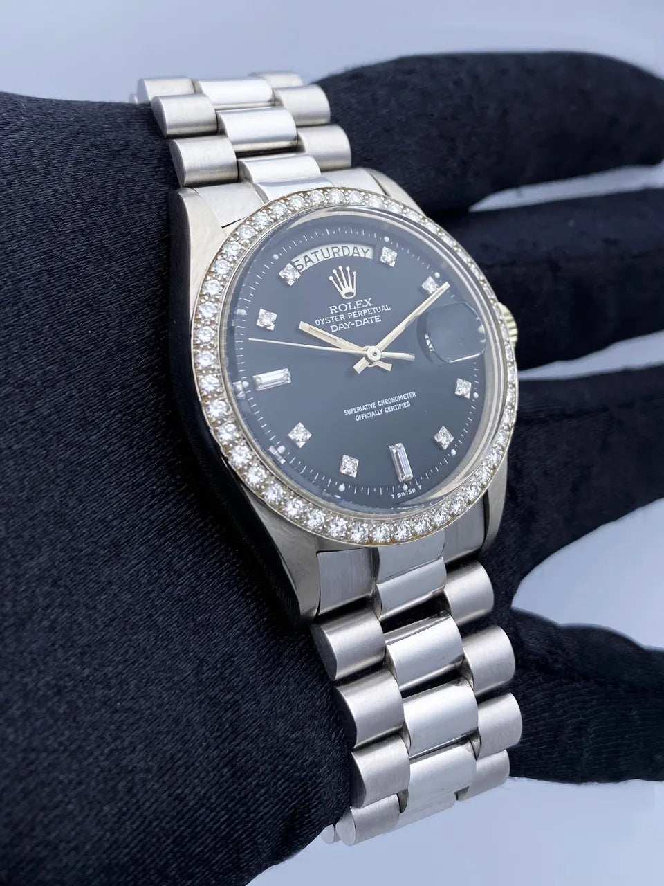 Rolex Platinum Diamond Black Dial - Hình 3