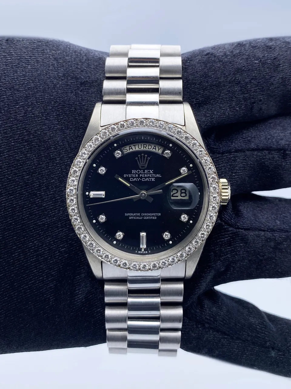 Rolex Platinum Diamond Black Dial - Hình 2