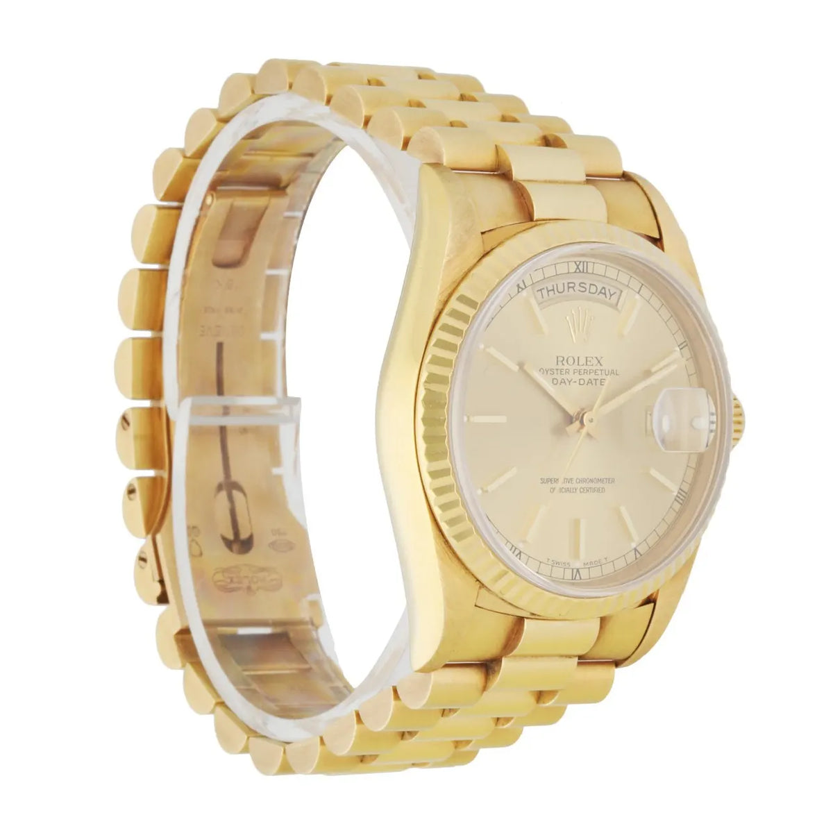 dial president Rolex Day-Date Gold Champagne - Hình 3