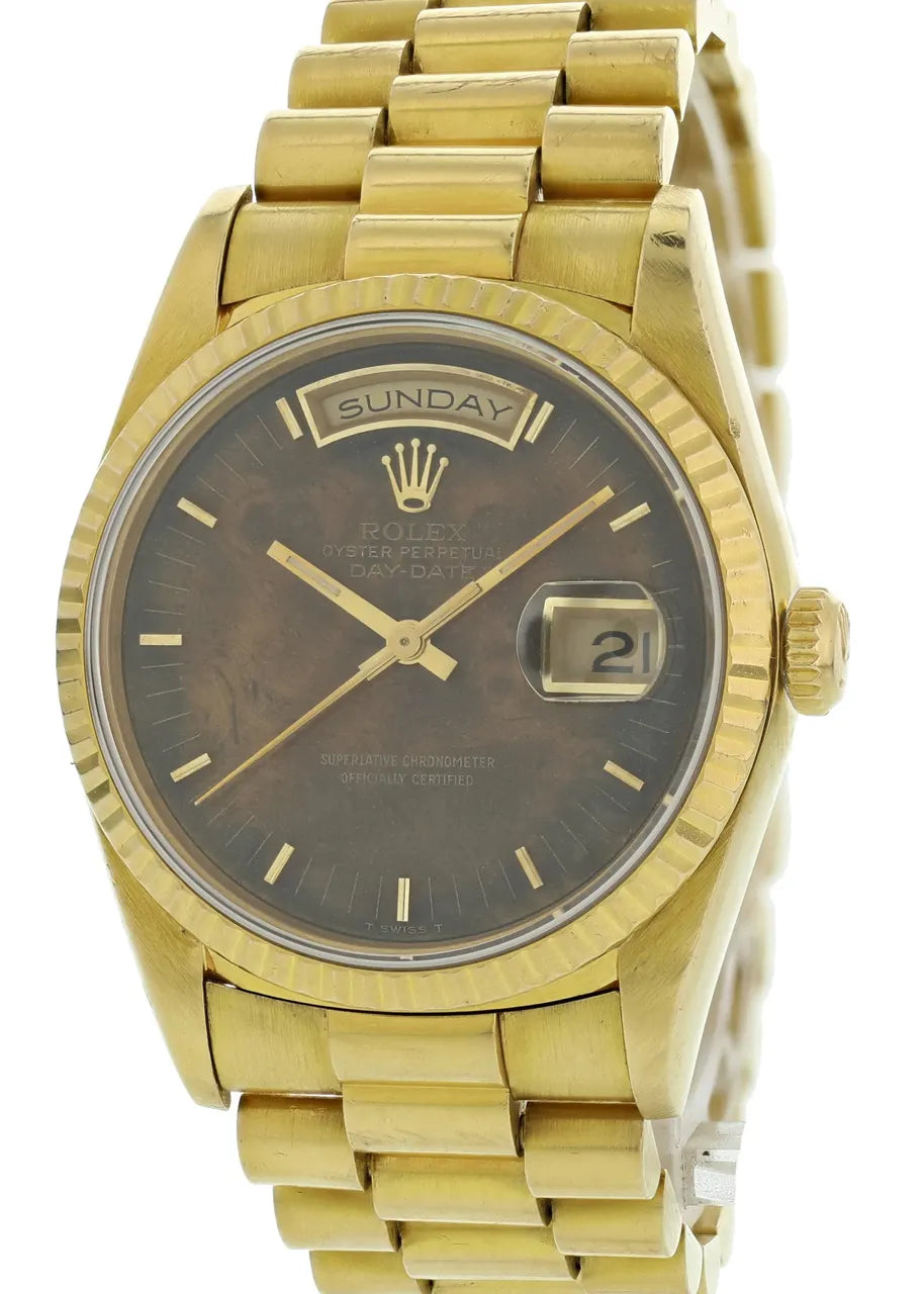 18k Rolex Day-Date Brown Dial - Hình 2