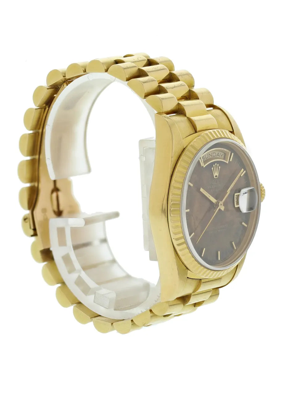 18k Rolex Day-Date Brown Dial - Hình 4