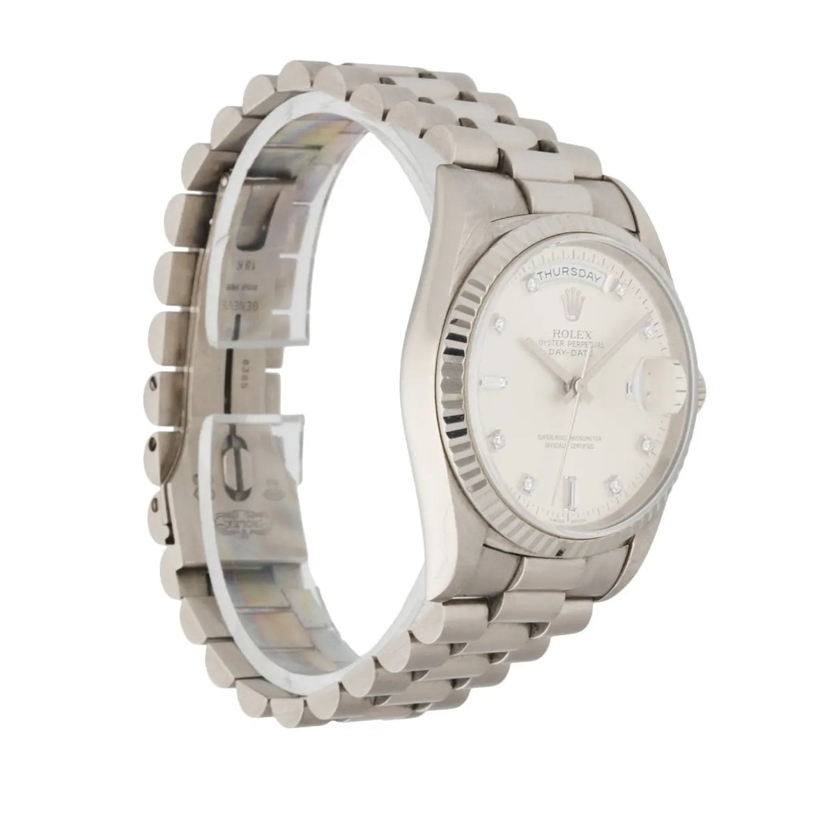 dial Rolex Day-Date Silver Diamond - Hình 3