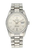 day Rolex Diamond Bezel Silver
