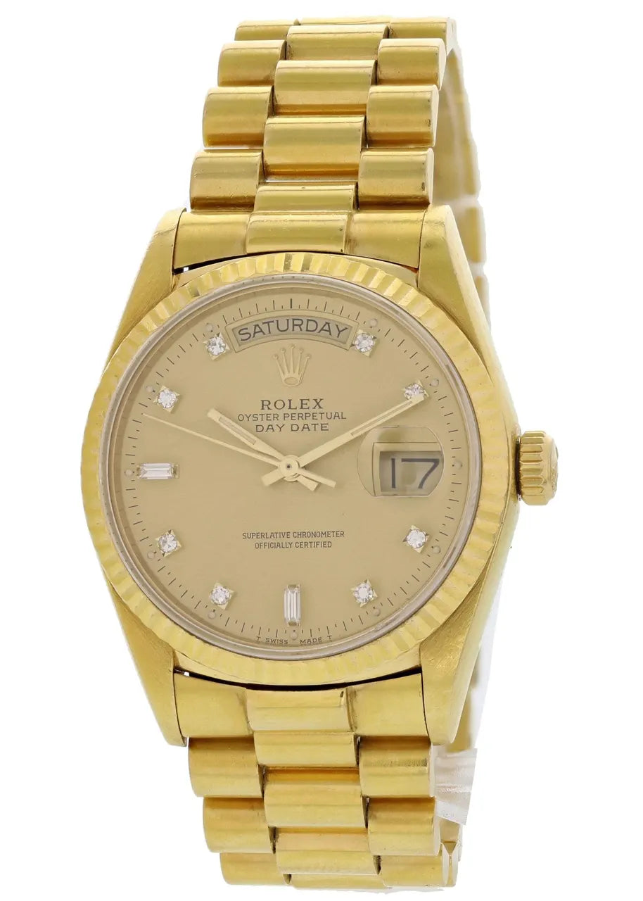 Rolex Gold Diamond Champagne day date - Hình 6
