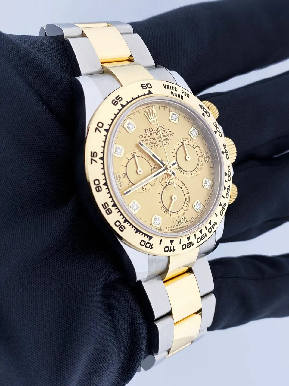 Rolex Daytona Gold Diamond Bezel - Hình 4