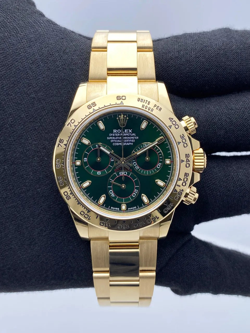 Rolex Daytona Gold Green Dial - Hình 3