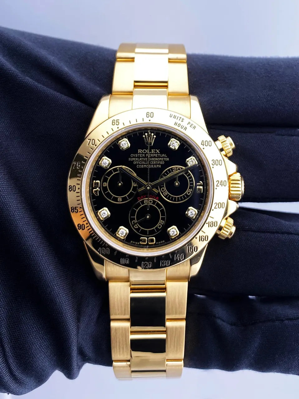 Rolex Daytona Gold Diamond black - Hình 2