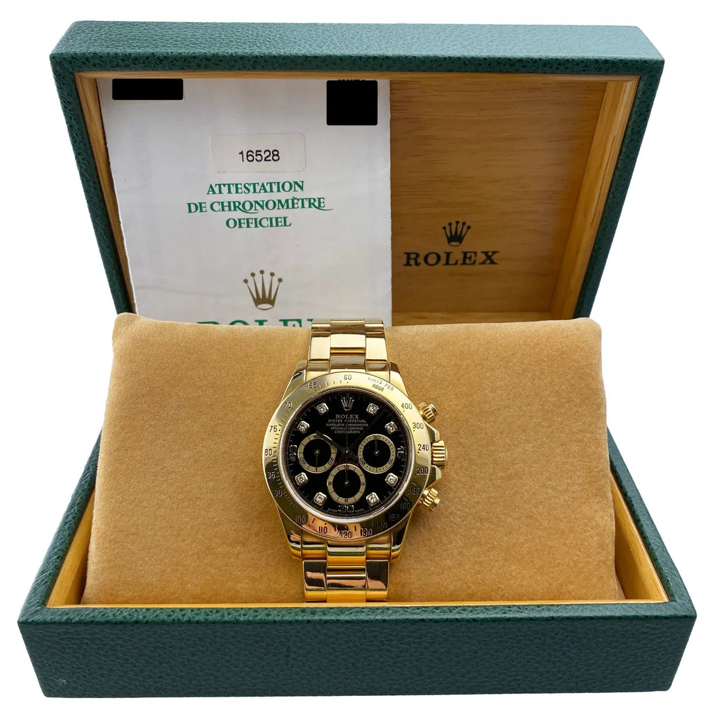 black Rolex Daytona Gold Diamond - Hình 2