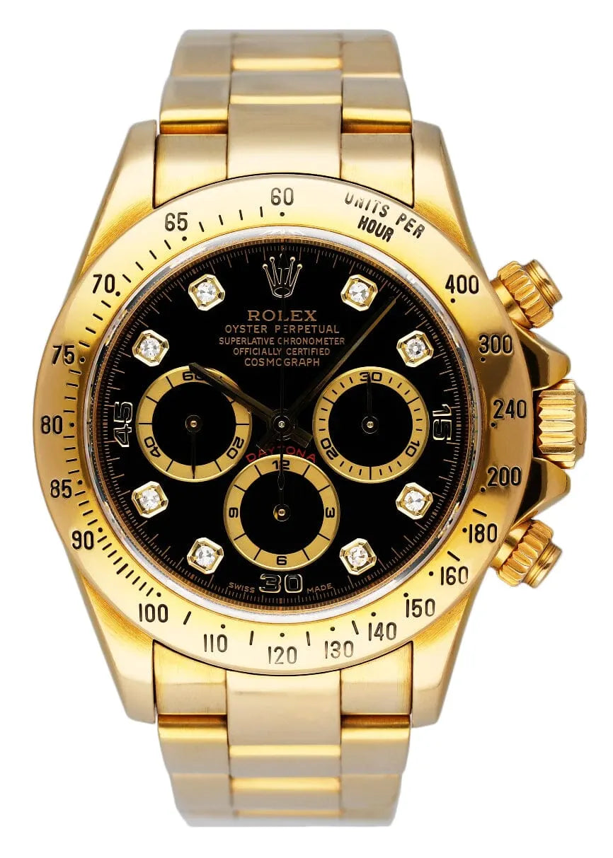 black Rolex Daytona Gold Diamond