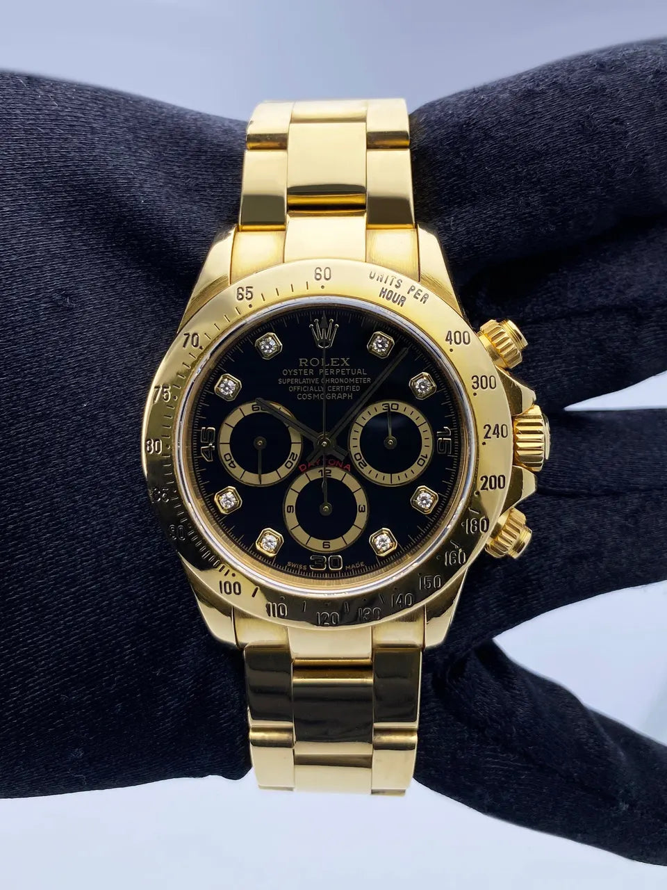 black Rolex Daytona Gold Diamond - Hình 3
