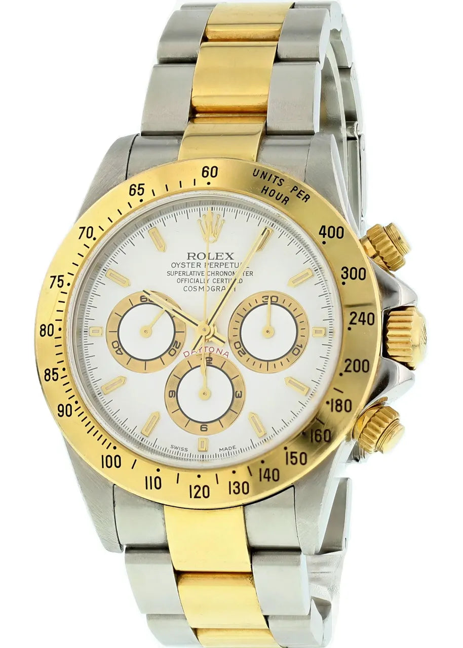 steel Rolex Daytona Two-Tone White Dial