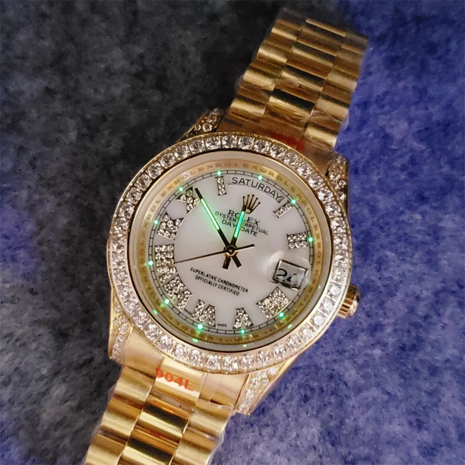 white Rolex Gold Diamond Day-Date