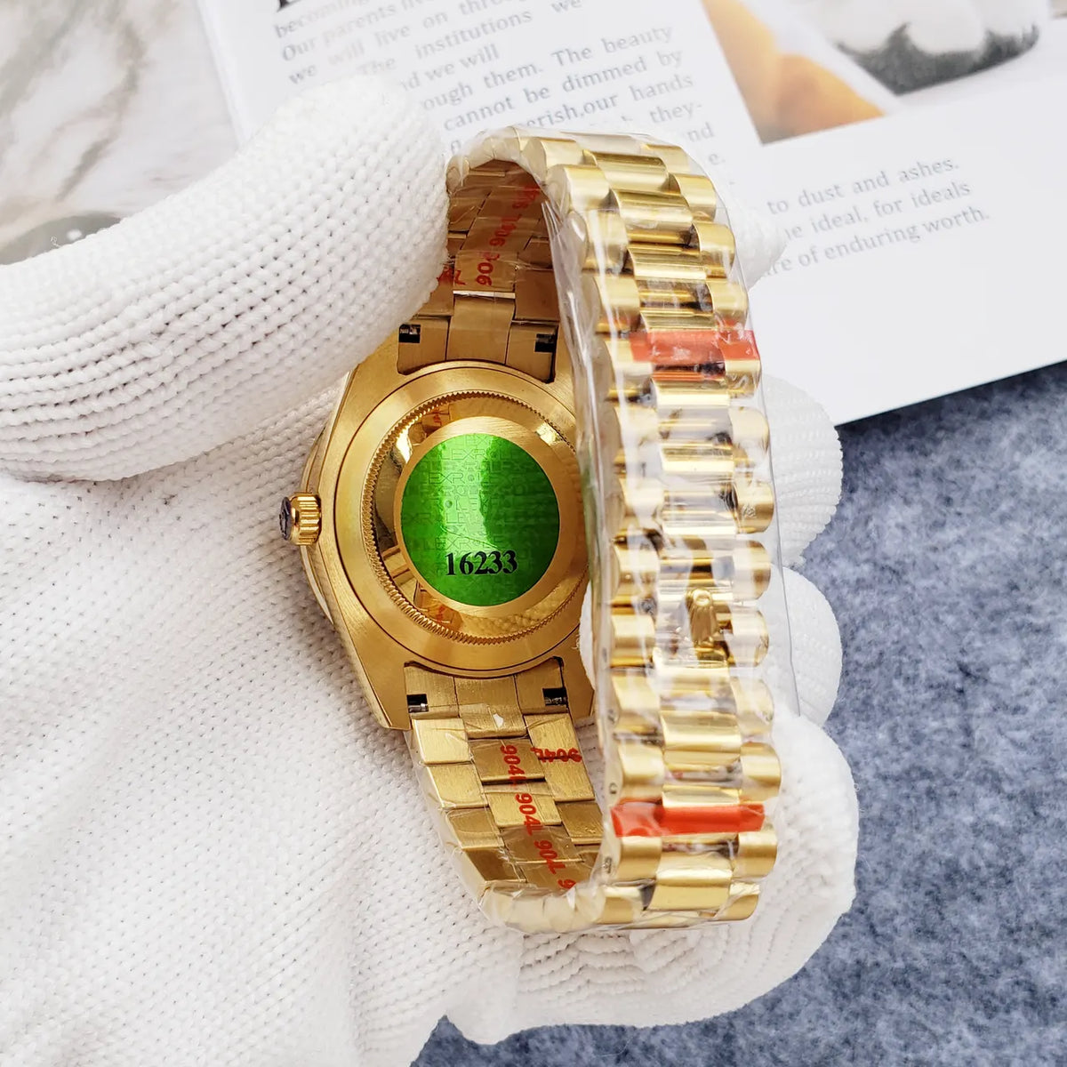 white Rolex Gold Diamond Day-Date - Hình 3