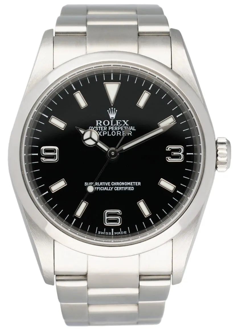 stainless Rolex Explorer Black Dial 39mm