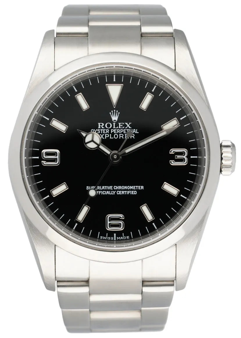 stainless Rolex Explorer 39mm Black Dial