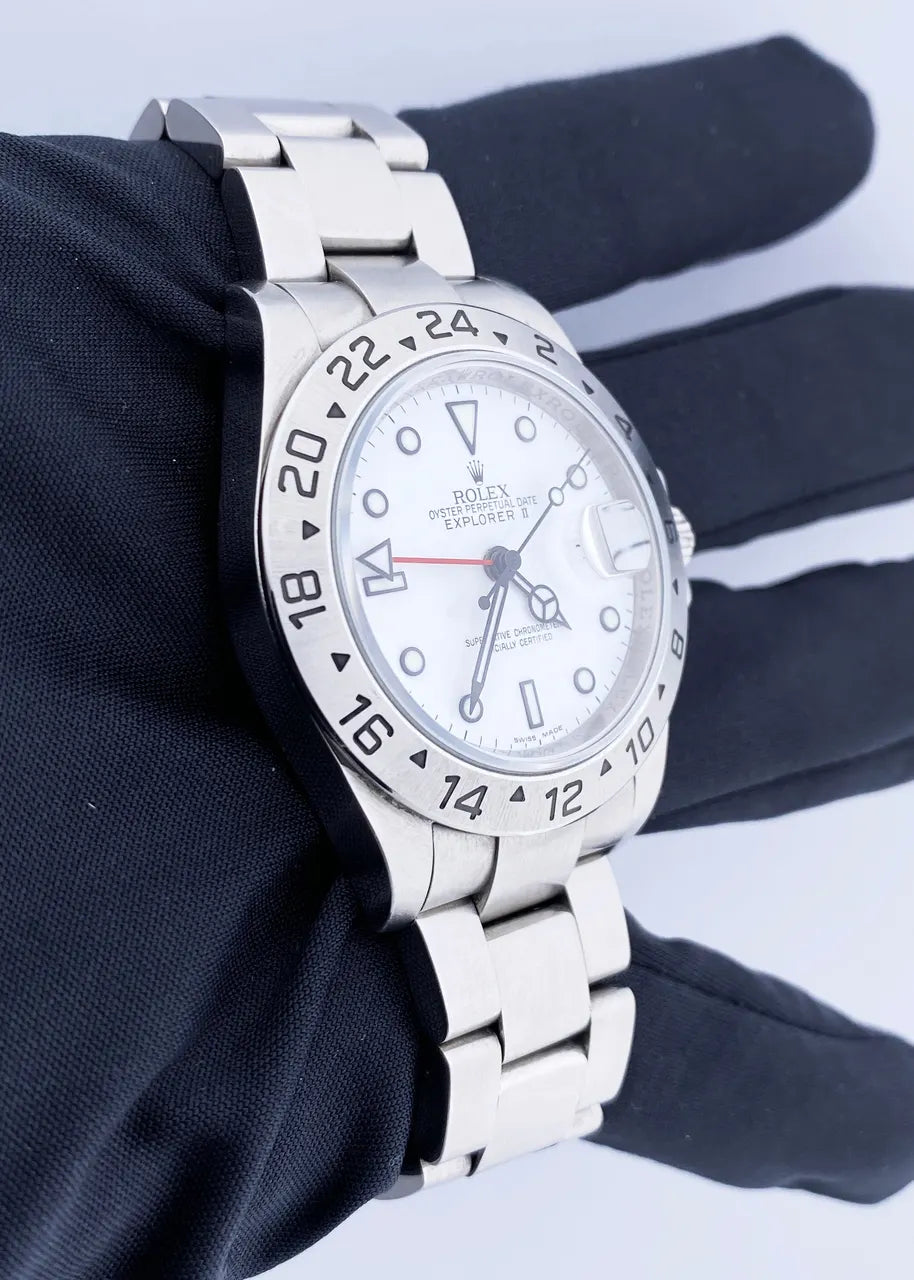 stainless Rolex Explorer II White Dial - Hình 2