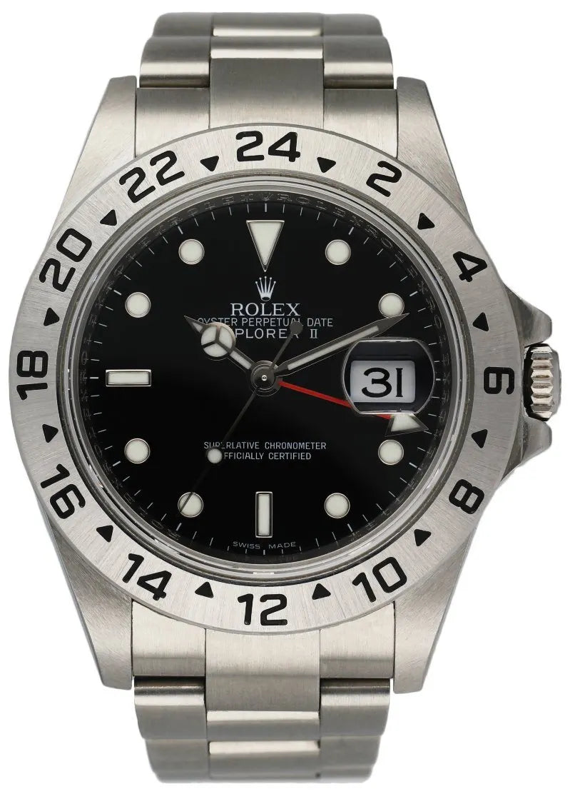 stainless Rolex Explorer II Black Dial