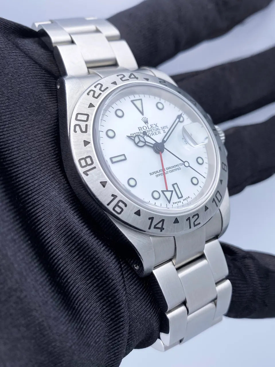 stainless Rolex Explorer II White Dial - Hình 4