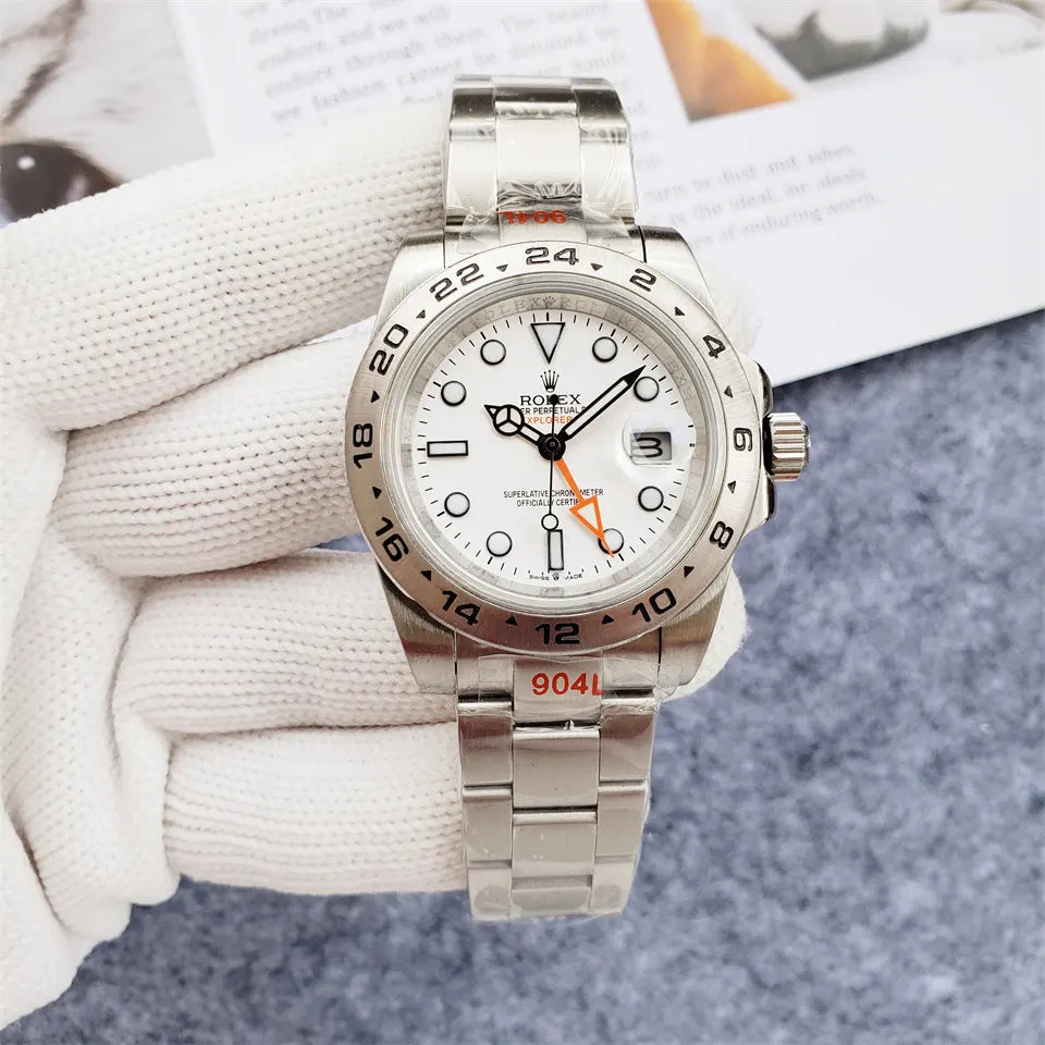 stainless Rolex Explorer II White Dial - Hình 3