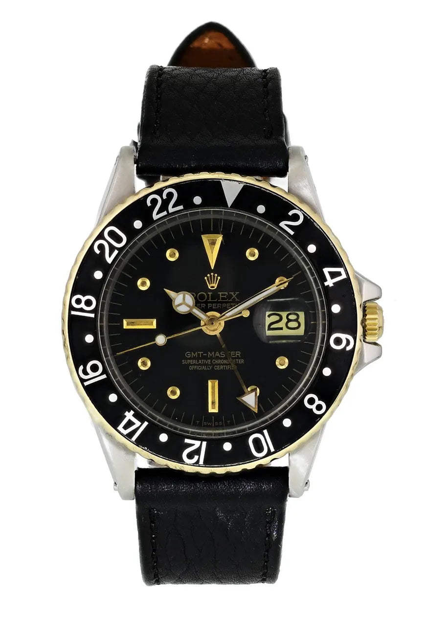 gold Rolex GMT-Master Black Bezel