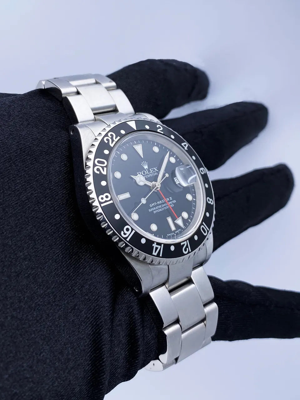 stainless Rolex GMT-Master II Black Bezel - Hình 3