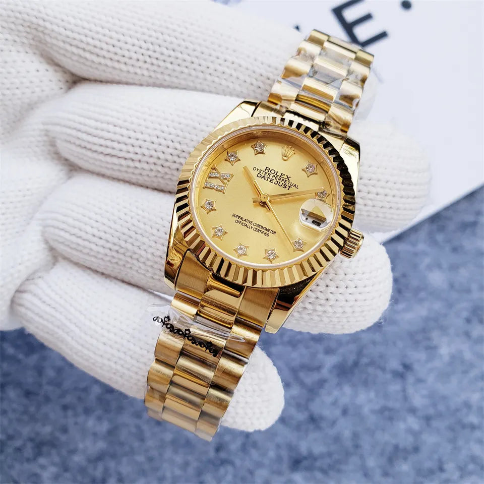 stainless Rolex Datejust Gold Diamond Dial - Hình 6
