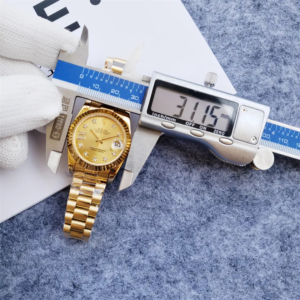 stainless Rolex Datejust Gold Diamond Dial - Hình 2