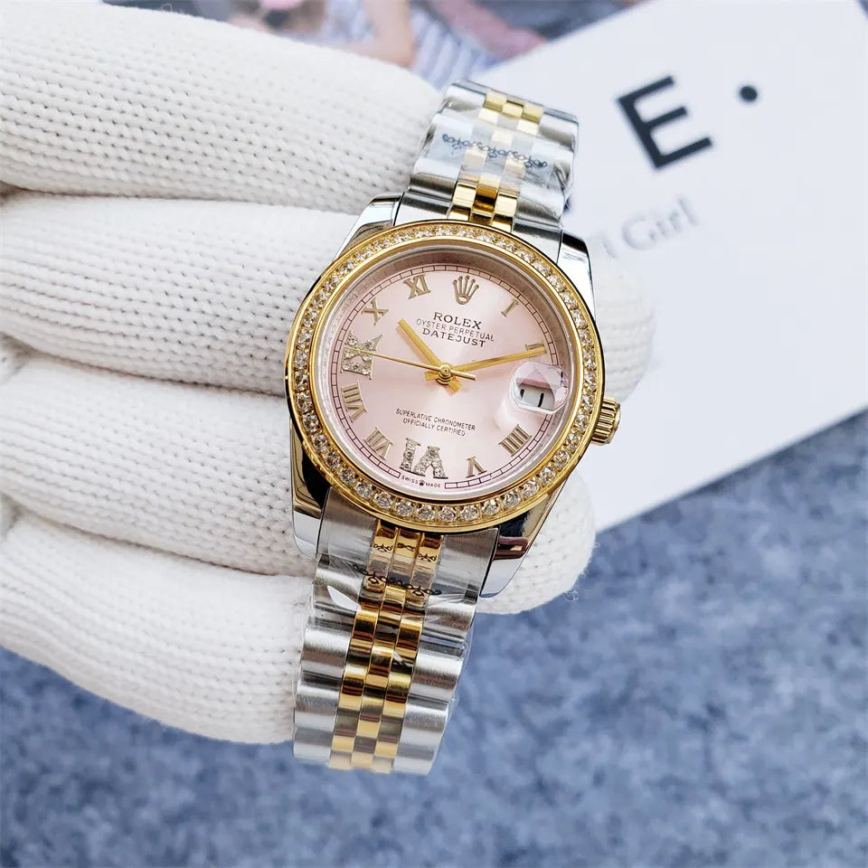 Rolex Pink Dial Diamond Datejust - Hình 6