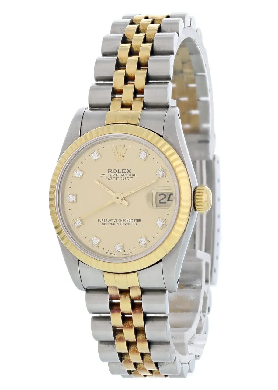 datejust dial Rolex Two-Tone Diamond Champagne - Hình 2