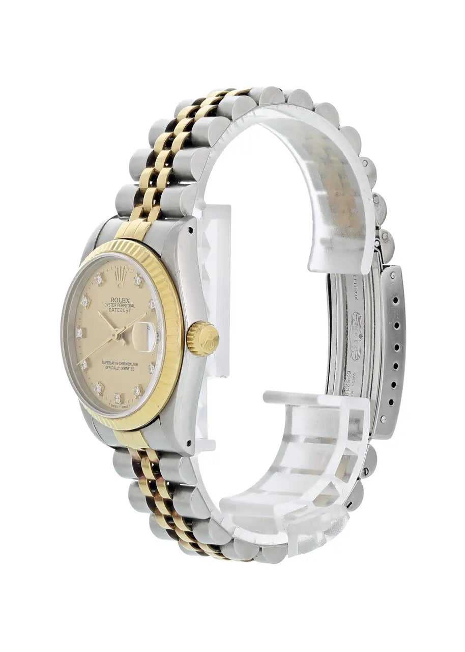 datejust dial Rolex Two-Tone Diamond Champagne - Hình 3