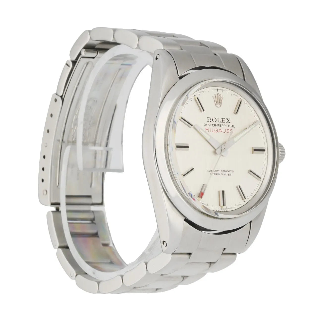 stainless Rolex Milgauss Silver Dial - Hình 3