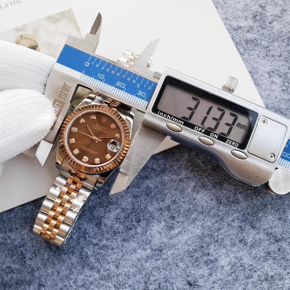 Rolex Chocolate Diamond Datejust Two-Tone - Hình 2